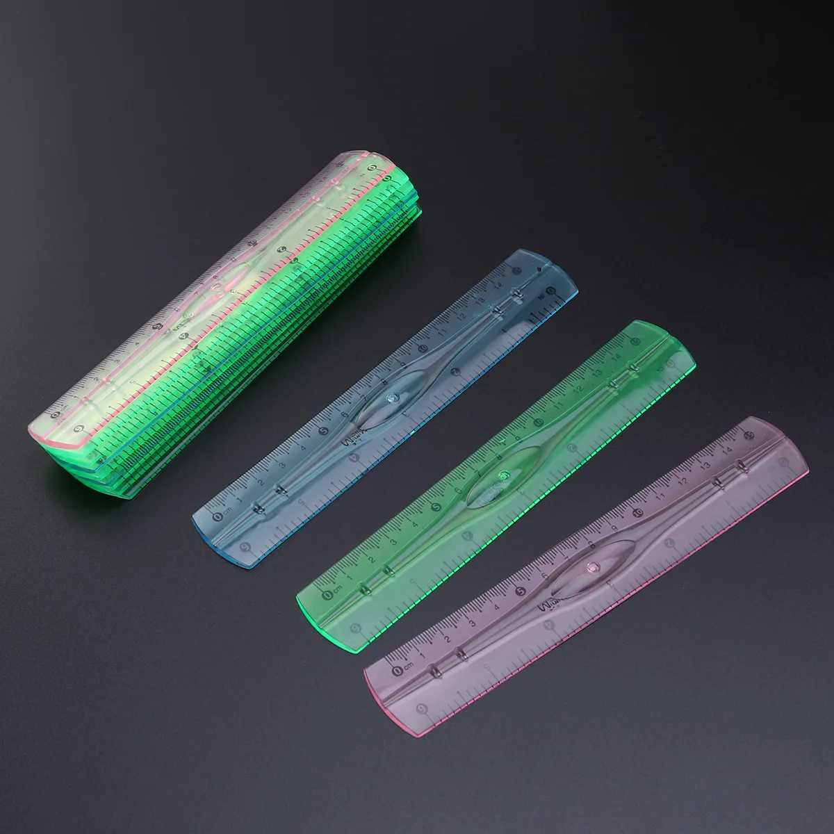 12Pcs Rulers, Flexible Colorful ChildrenS Ruler, Material, 15Cm (  )