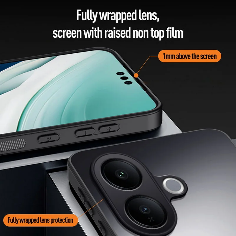 AG マット バック パネル レンズ オールインクルーシブ ケース VIVO V60 Lite カバー用