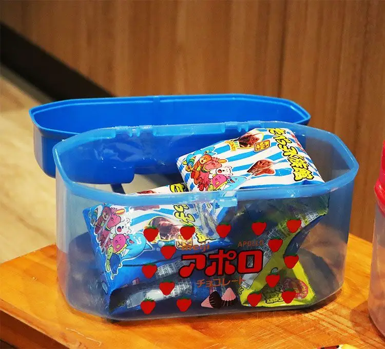 Nette Cartoon Kinder Doppel Schichten Lagerung Box Tragbare Kunststoff Spielzeug Kreide Snack Baustein Organizer Umweltfreundliche Material – Detail 8