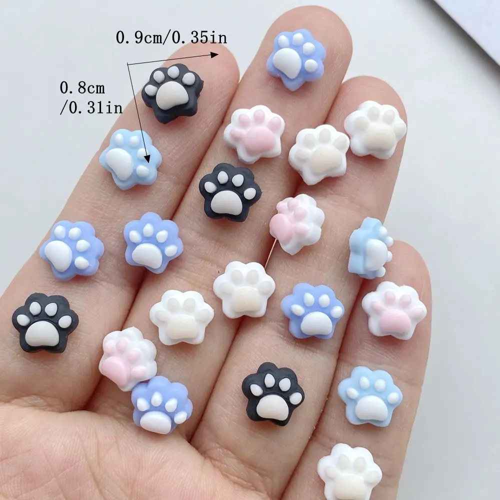 50Pcs Mixed Nail Art Resin Cartoon Cat's Paw Series Charms Rhinestones DIY Craft For Nail 3D Decorations Jewelry