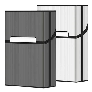 المحمولة رقيقة الألومنيوم السجائر حالة عادية حجم الملك البلاستيك السيجار التبغ حامل تخزين مربع حاوية التدخين اكسسوارات أعلى 9 مبيعات مسدس السجائر - رقم 2