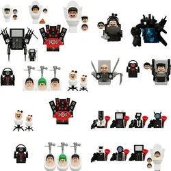 Hot Games Anime Cartoon Skibidi Toilet Man TV People Mini Puzzle Movable Collect Action Figures Model Dolls Building Blocks Toys