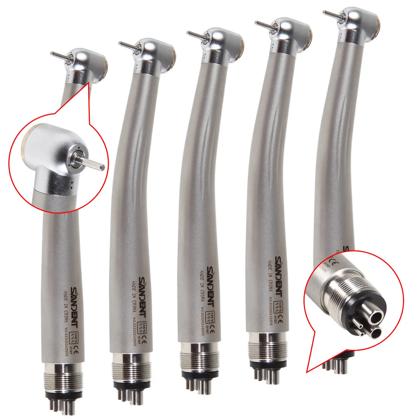 

5PCS NSK PANA MAX Style Dental Standard Head Turbine High Speed Handpiece 4Hole Push Button