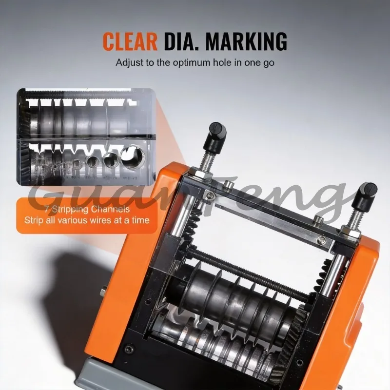 60W wire stripping machine, visible stripping depth of 1.5-25mm, used for scrap copper recycling