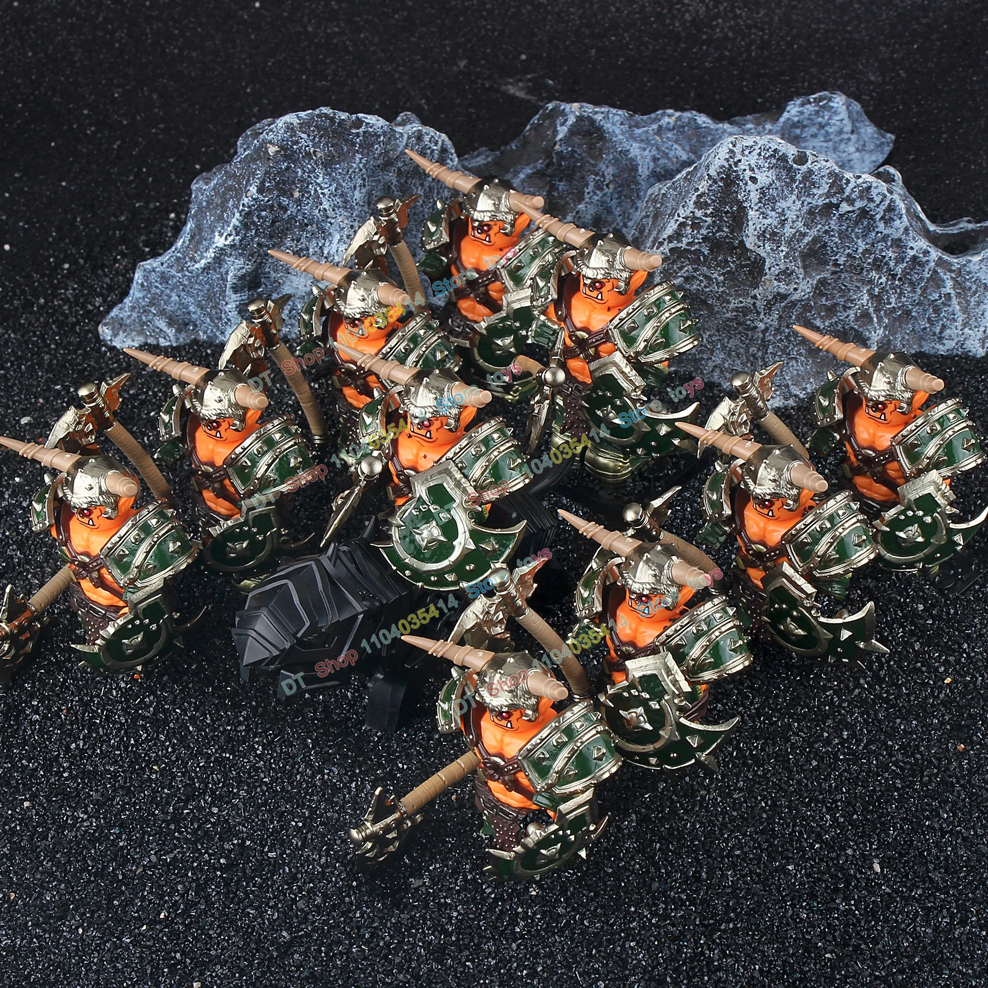 Mittelalterliche Orks Modell-Bausteine Wolf-Reittiere Zubehör Actionfiguren Puzzle Cartoon Bauklötze Spielzeug Geburtstagsgeschenke DT8905