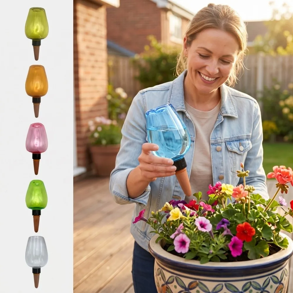 Slow Release Plant Watering Globes 350ml Capacity Red Wine Cup Shape Self Watering Bulbs Automatic Watering Multicolored