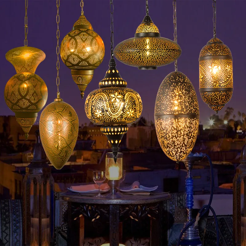 Vintage Turkish Pendant Lamps LED Morocco Pendant Light Restaurant Bar Counter Study Hallway