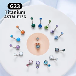 G23 Titanium ASTM F136 14G Belly Piercing Belly Button Rings Zirconia Earrings Fashion Body Jewelry for Women