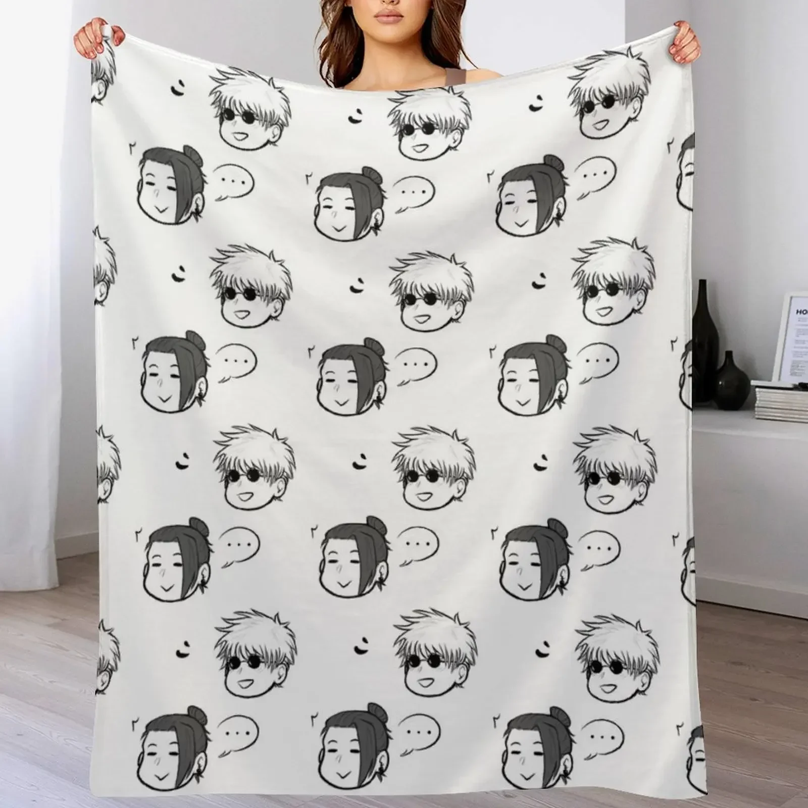 

Gojo and Geto Throw Blanket Decorative Throw Decorative Sofa for babies Custom Blankets