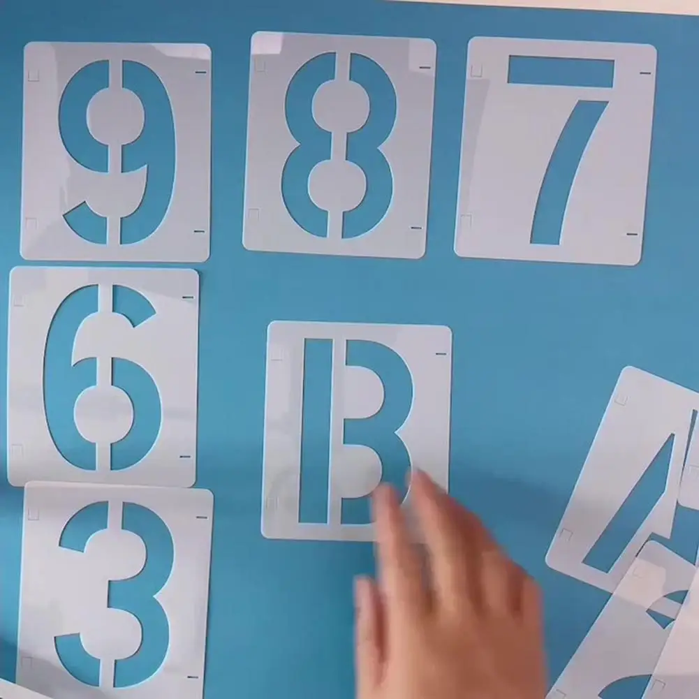 12*10 سنتيمتر إلكتروني الإستنسل وأرقام PET قوالب قابلة لإعادة الاستخدام DIY بها بنفسك الحرف الفنية 26 حرف 10 أرقام للخشب النسيج كعكة ديكور