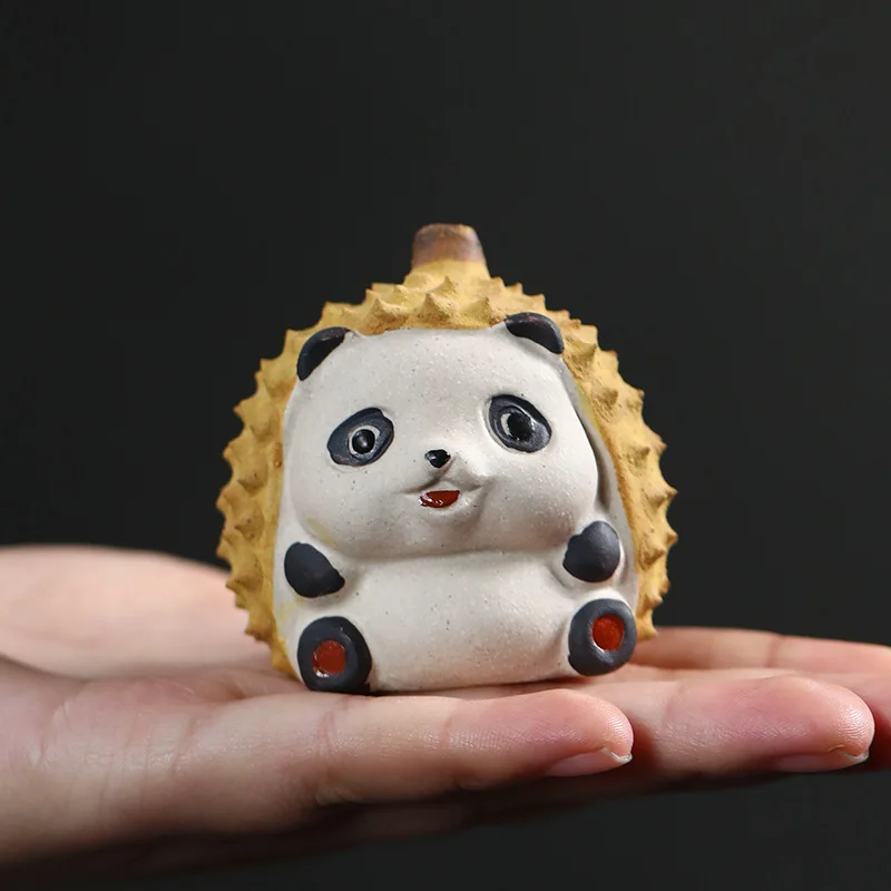 

Purple Sand Tea Pet Durian Panda Ornaments Hand-made Fruit Tea Can Be Used To Cultivate Cute