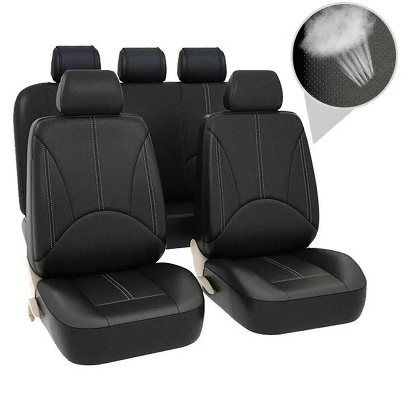 Car Seat Cover Breathable PU Leather Full Surrounded Seat Protector Universal Vehicle Seat Cushion Suitable For Most Cars