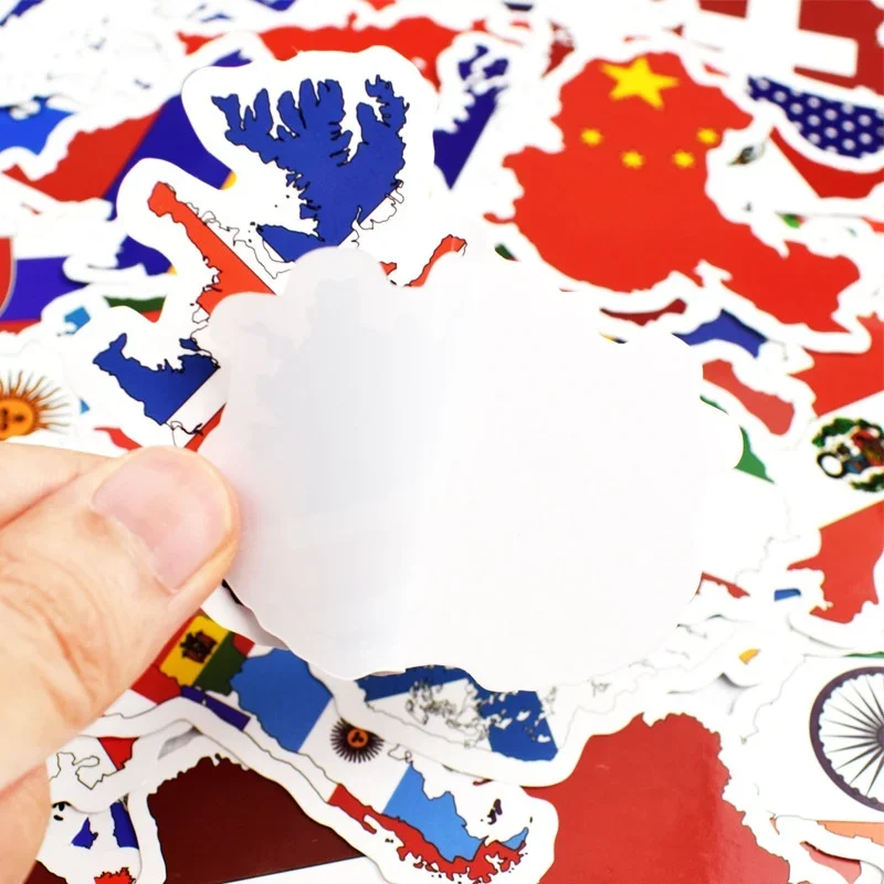 10/25/50pcs Creative World Countries National Flag Sticker Fans Decal Toys for Children Kid