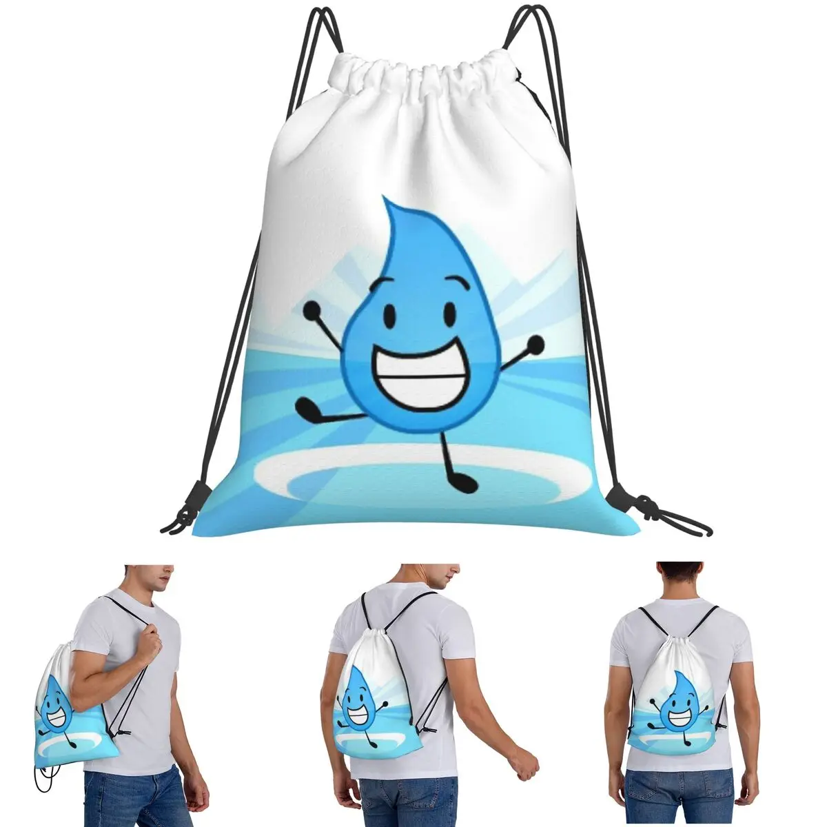 Battle For Dream Island BFDI Teardrop Backpacks Multi-function Drawstring Bags Sundries Bag Book Bags for Man Woman School