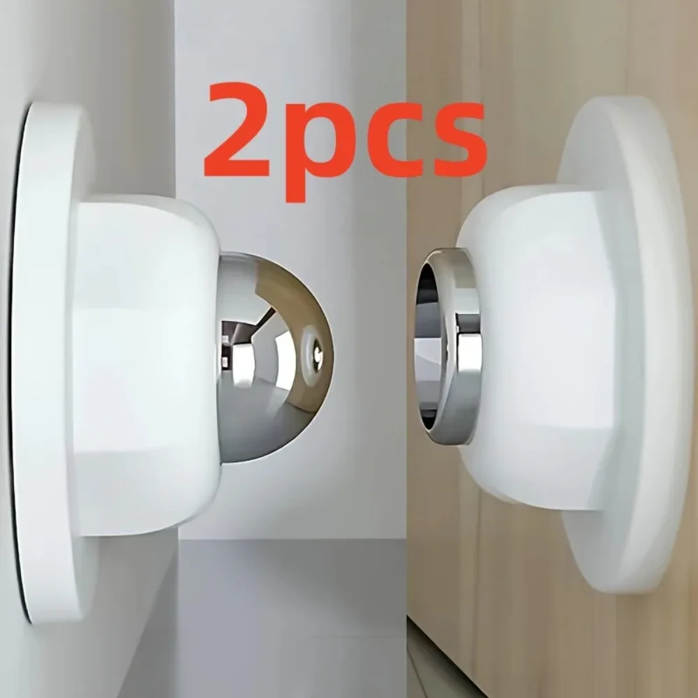 

No Drill Magnetic Door Stop 2PCS Heavy Duty Strong Magnet Wall Buffer Stopper