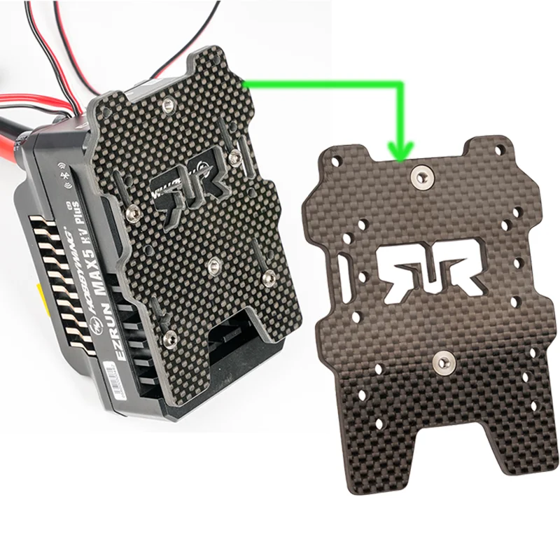 1個-カーボンファイバー電気アダプターボードescカバー-rcカー用-1-7-arrma-limitless-f1-v2-スピードバッシュローラーカーアップグレードパーツ