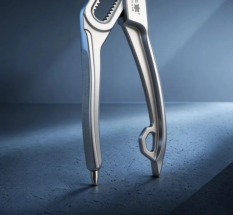 4-Zoll-Mini-Rillenverbindungs-Zangen mit Push-Lock-V-Backen, schnell einstellbar für enge Räume, Mehrflächen-Grip – Detail 5