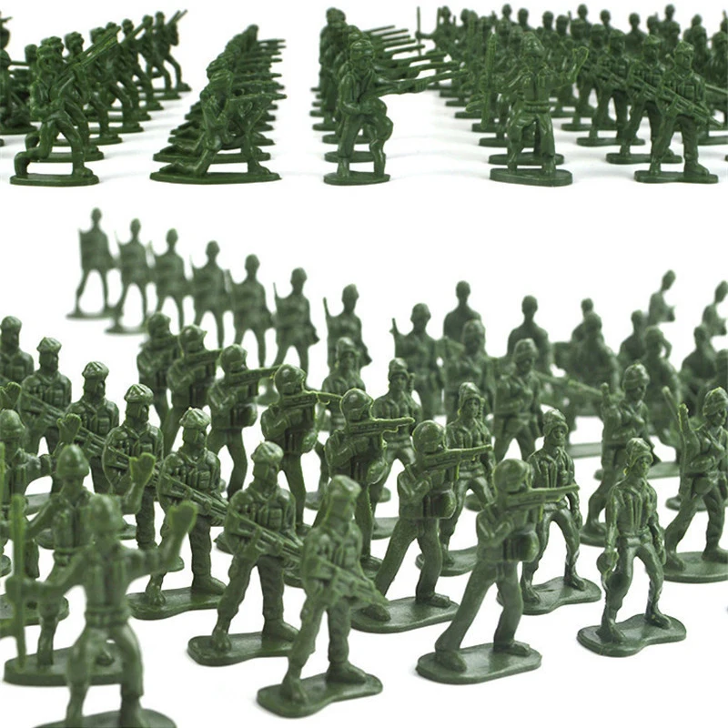 100 Pcs Army Men Toy Military Model Sets Of Toys Army Plastic Soldier Figures Accessories Toy Birthday Gifts For Kids