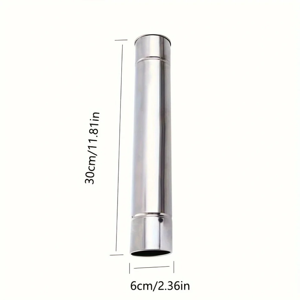 Camping Wood Stove Chimney Kit with 5 Pipes and Spark Arrestor Suitable for 6 cm Diameter Stove Openings and Outdoor Use