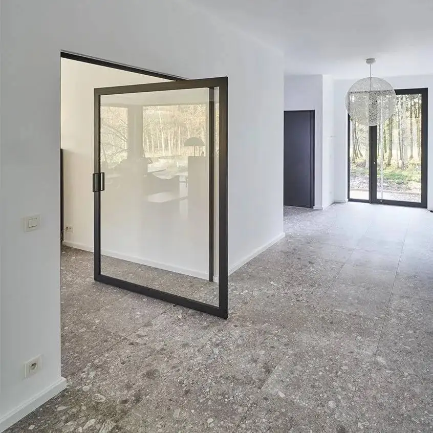 Villa Large Size Explosion Proof Glass Entrance Door Rainproof Heavy Duty Revolving Doors Soundproof and Anti Theft Pivot Doors