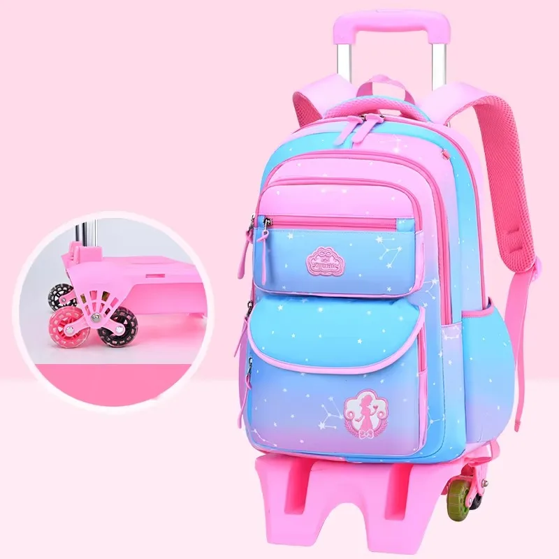 2022 New Weight Reduction Children's Backpack Ridge Weight Pull Rod for Boys and Girls Shoulder Schoolbag