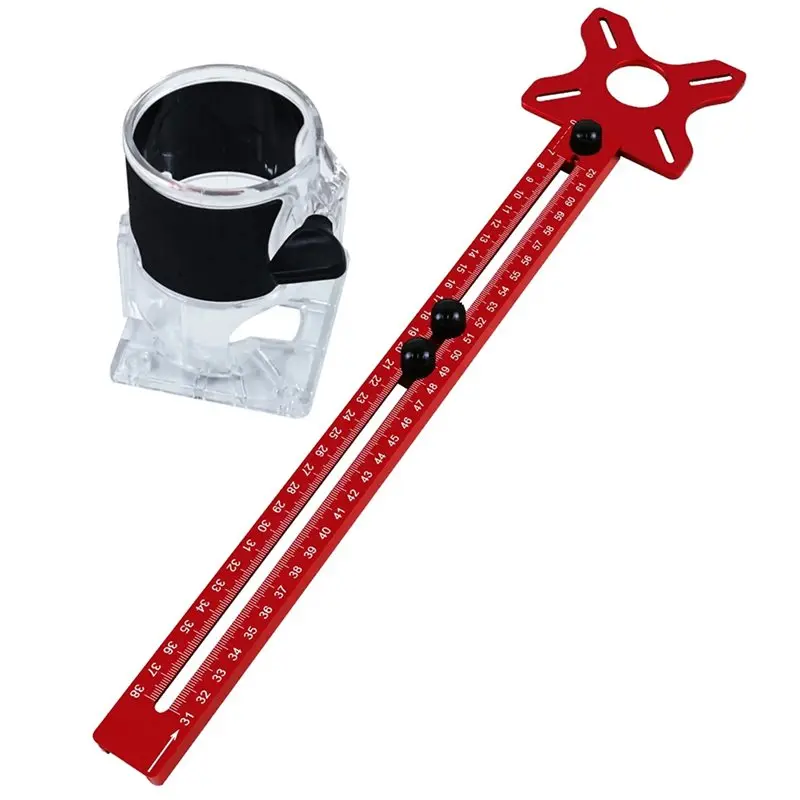 ABKY-Woodworking Tool 4-In-1 Multifunctional Router Guide Jig, Milling Groove Bracket, Circle Cutting& Cabinet Hardware