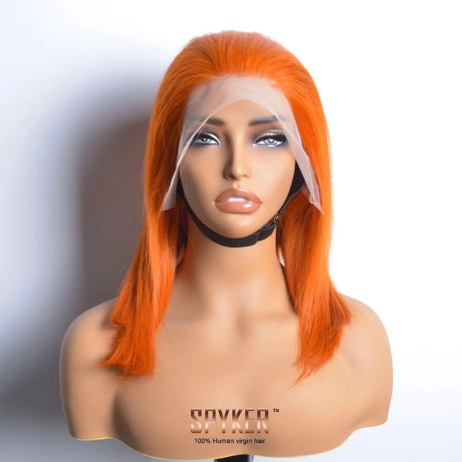 

350# Colored Ginger Orange 200% Density Double Drawn Straight 13x4 Lace Frontal Bob Wigs 100% Human Hair Pre-plucked Hairline