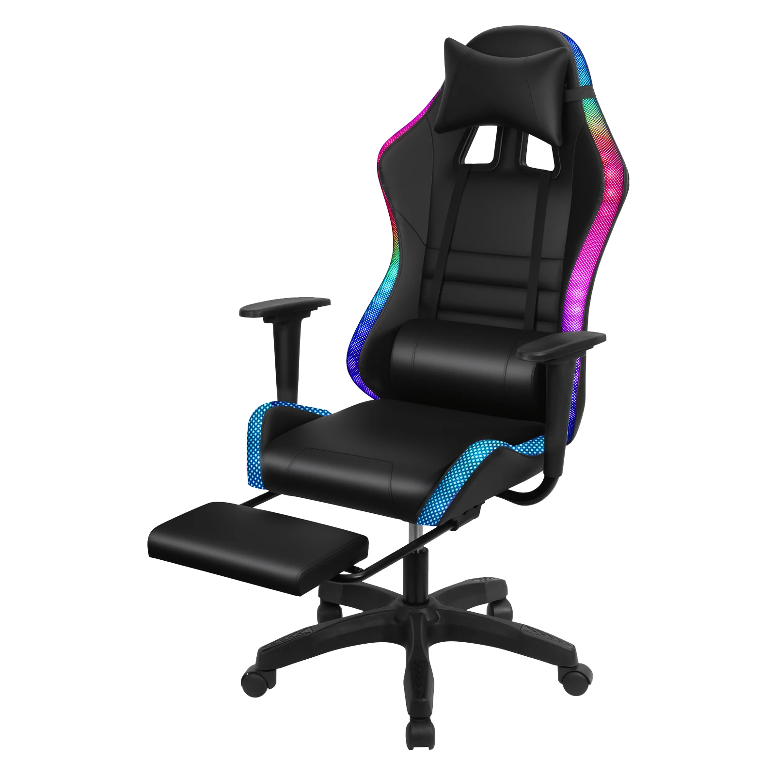 Gaming Chair with Footrest Gamer Chairs Ergonomic with Lumbar Cushion Headrest Gaming Chair Height Adjustable Computer Chair