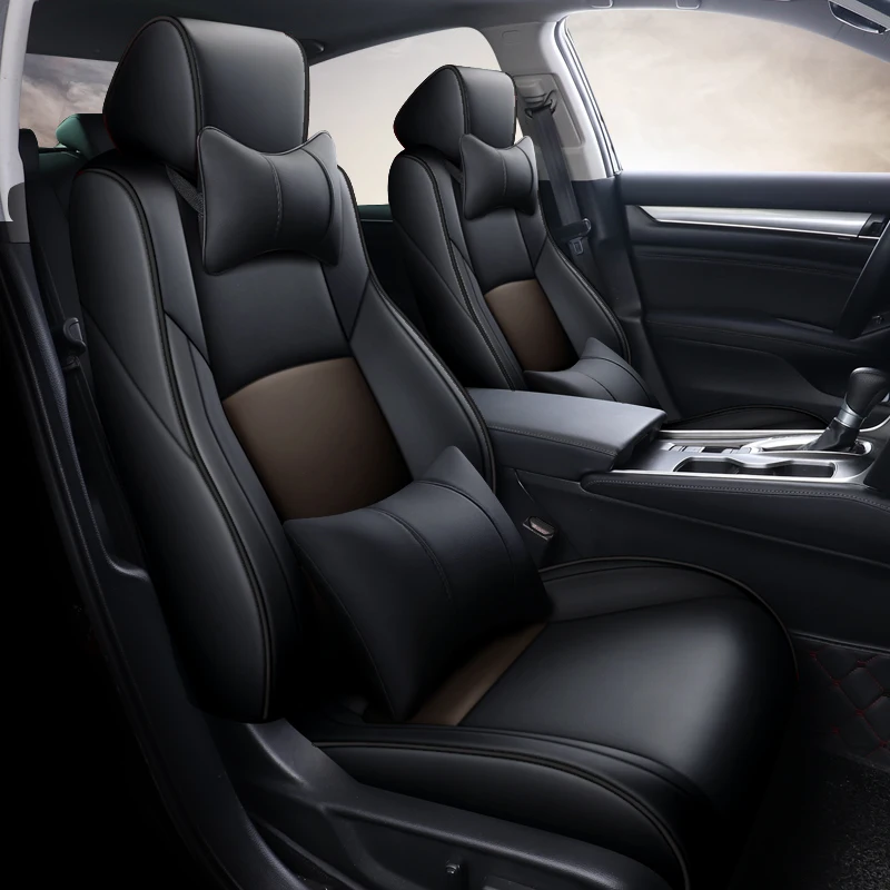 Custom Fit Car Seat Covers  for Honda Accord 2018-2022 Waterproof Faux Leather Seat Non-slip Covers Compatible with Airbag