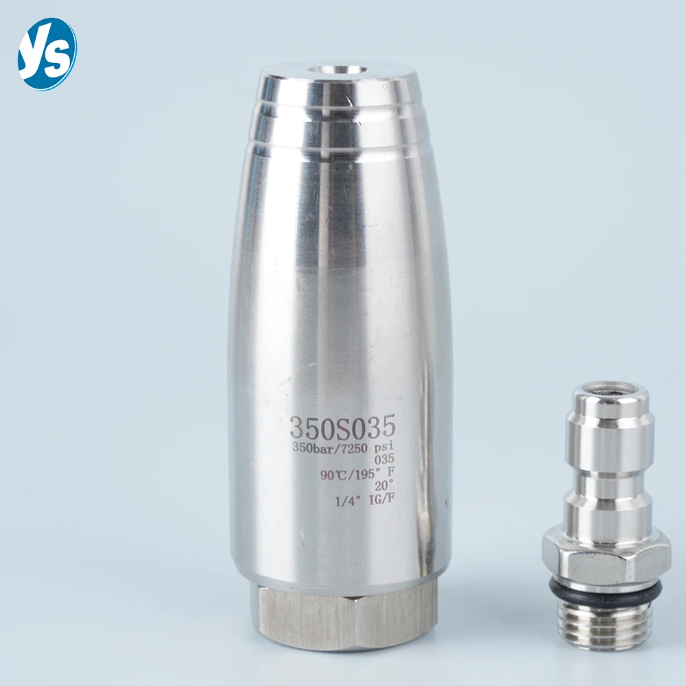 High Pressure Cleaning Nozzle - 250/350/500 Bar Turbo Rotator with Ceramic Core | 7250 PSI Rated for Potable Water Systems