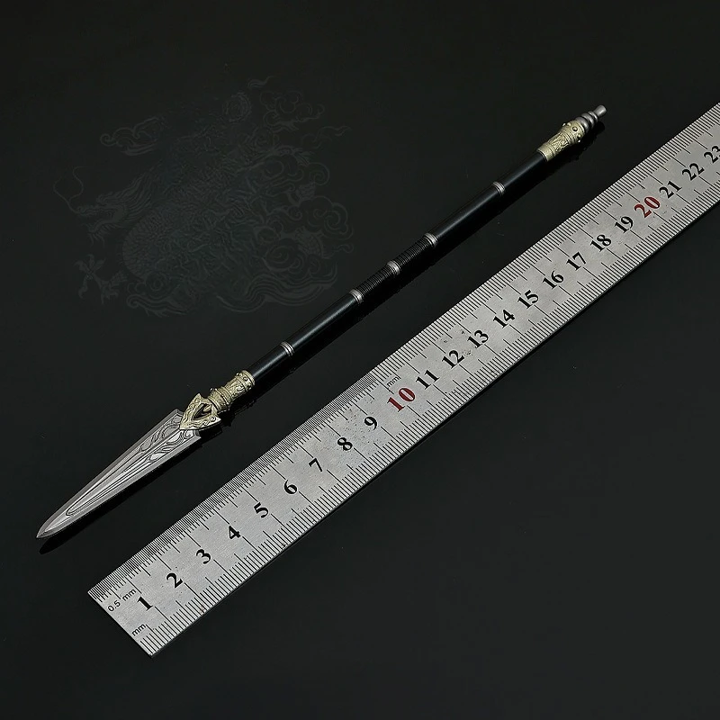 Modelo de armas frías de 22cm/8,66 pulgadas, adorno artesanal de Metal, nueve adornos de pistola increíbles curvados, modelo de exhibición de escritorio, regalos para niños