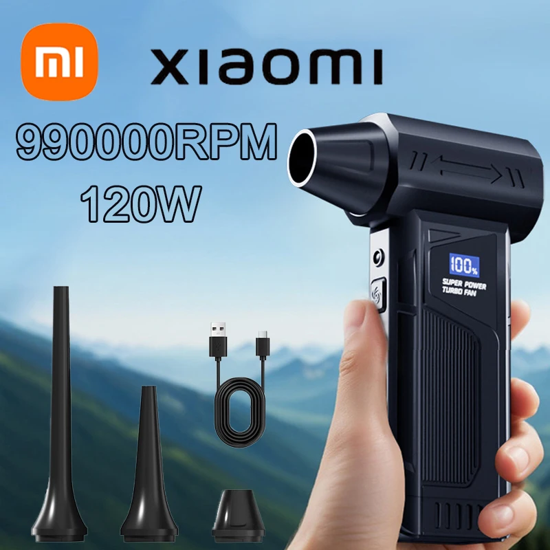 منفاخ هواء توربو بمروحة نفاثة لاسلكية من Xiaomi لتنظيف السيارة مع شاشة LED رقمية محمولة للاستخدام الخارجي #1