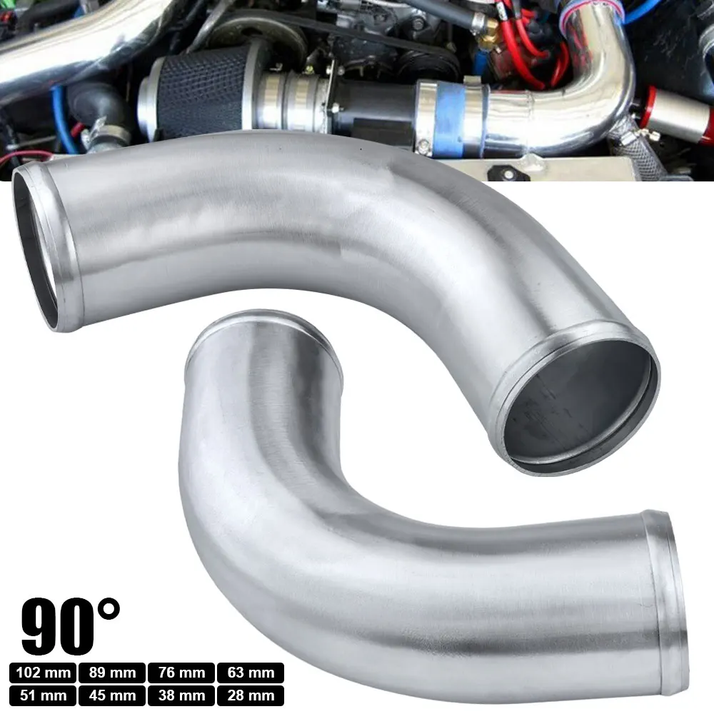

Алюминиевая универсальная трубка 28, 38, 45, 51 63 76 89 102 мм, труба для гоночного автомобиля, интеркулер, впуск холодного воздуха, длина 90 градусов, 300 мм