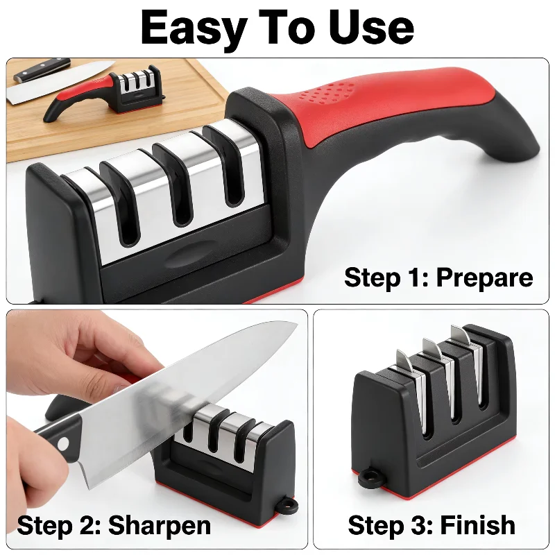 Quick Knife SharpenerSharp in 8 Seconds Knife Sharpener Non-Slip Handle Multifunctional Tool for Kitchen Home
