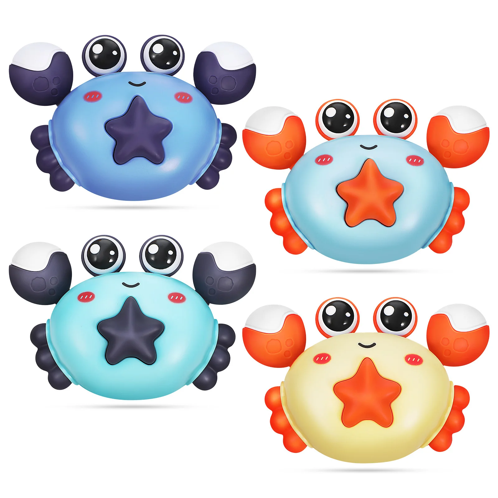 4 pièces enfants tirer vers l'arrière crabe voitures presse pour aller lumière interactive ramper bébé crabes Goodie sac bourrages prix de classe