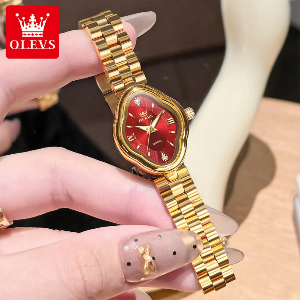 

OLEVS 5666 Woman's Watch Elegant Luxury Waterproof Moonswatch Mechanical Watch For Women Roman Scale Classic Ladies Wristwatch