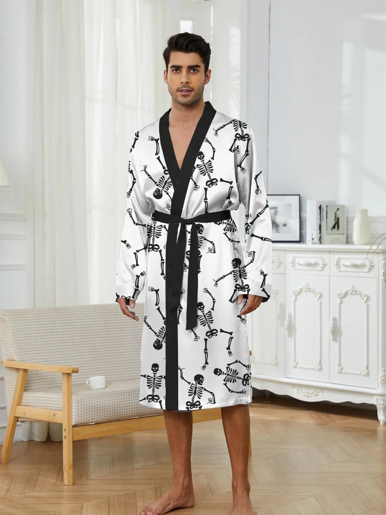 

1pcs Men's Robes 2026 Spring/Summer 3D Printed Sleepwear Breathable bath robe Graphic Robes Bathrobe man Funny pajamas