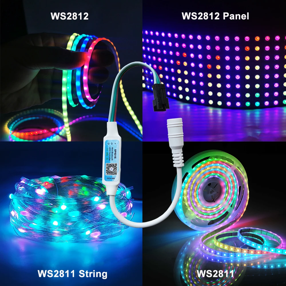 SP621E Mini Musica Bluetooth LED Controller Smart APP IOS Android Per WS2811 WS2812 Pixel indirizzabile LED Strip Light DC5V 24V