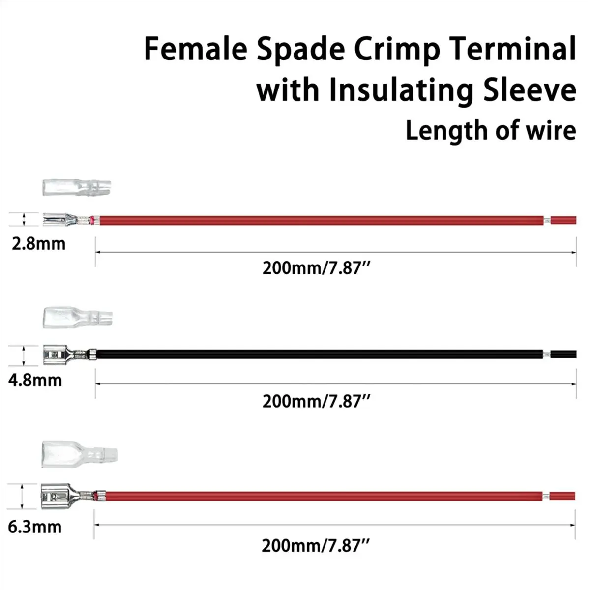 2026 NEW 30PCS 2.8mm /4.8mm /6.3mm Female Speaker Wire Connectors with Insulation Sleeve Speaker Connector Quick Splice Kit