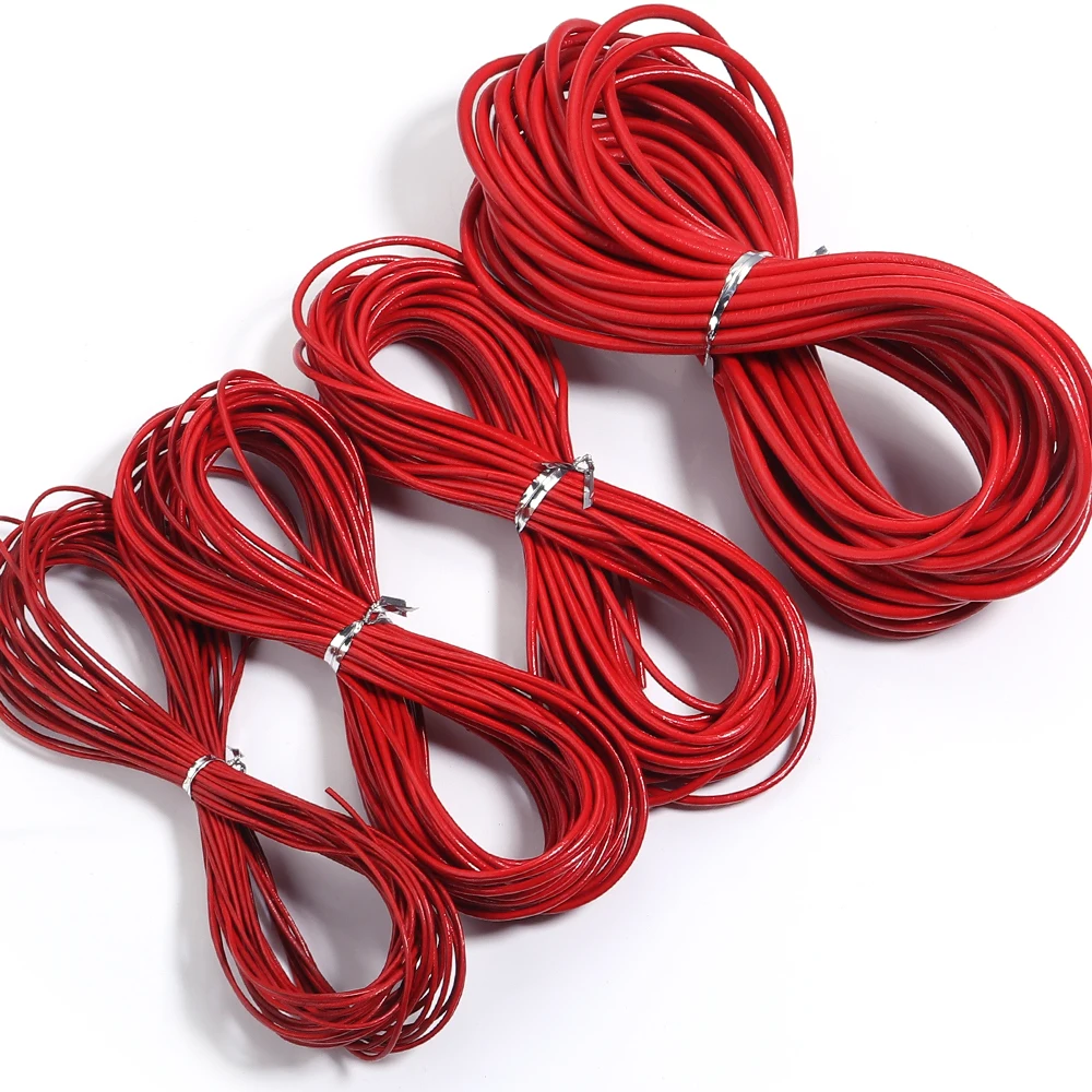 10 Meter 100 % echtes Lederband, Durchmesser 1/1,5/2/3 mm, buntes rundes Lederseil für Armband, Halskette, DIY-Schmuckherstellung – Detail 23