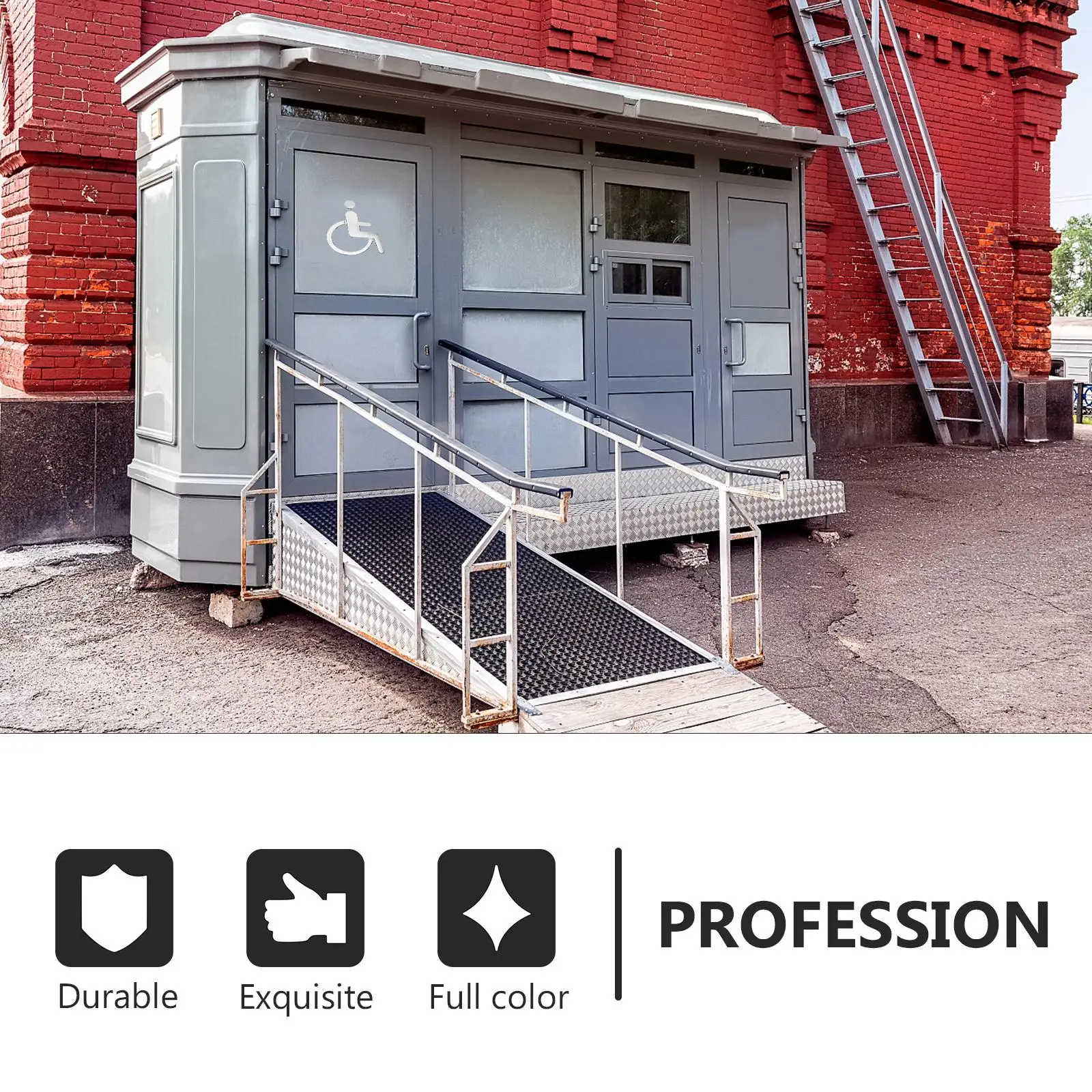 Wall Sticker Sign Disability ABS Disabled Toilet Cut Out Wheelchair Restroom Material Long Life Easy Install Practical