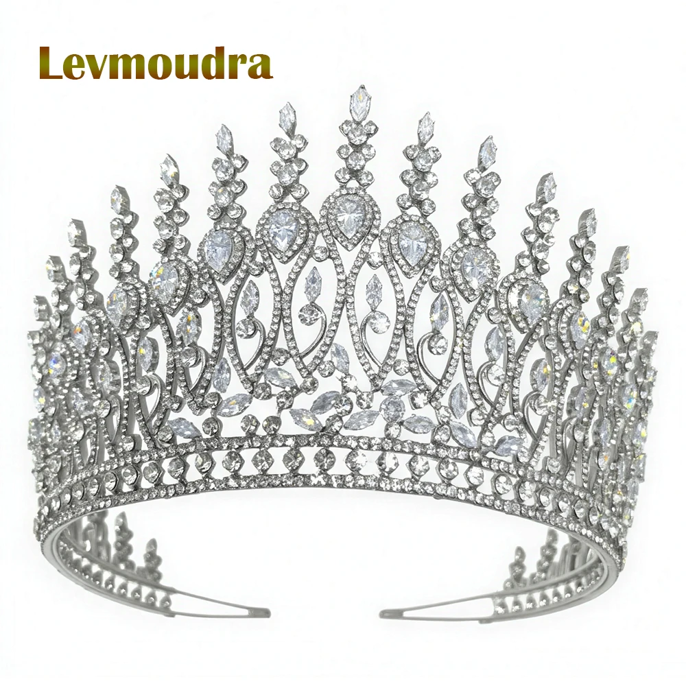 

Levmoudra Bridal Hairwear Crystal Tiaras and Crowns for Women Wedding Bridal Hair Accessories Rhinestone Head Jewelry Diadem