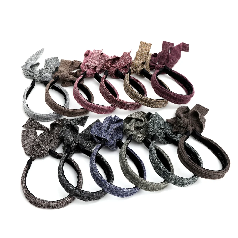 New Ribbed double sided Hair Accessories herring bone Hairband Knot British Style Striped Fabric Headband Girls HAIRCLIP