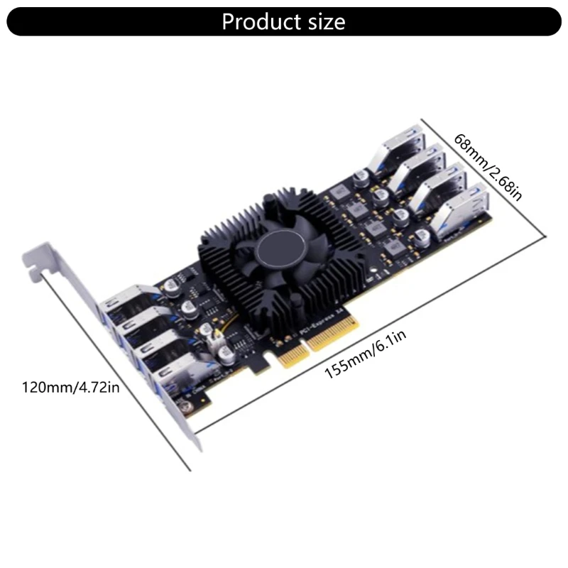 Carte PCIExpress rapide 5Gbps, 8 ports USB3.2, PCIe pour améliorer connectivité des ordinateurs bureau efficaces