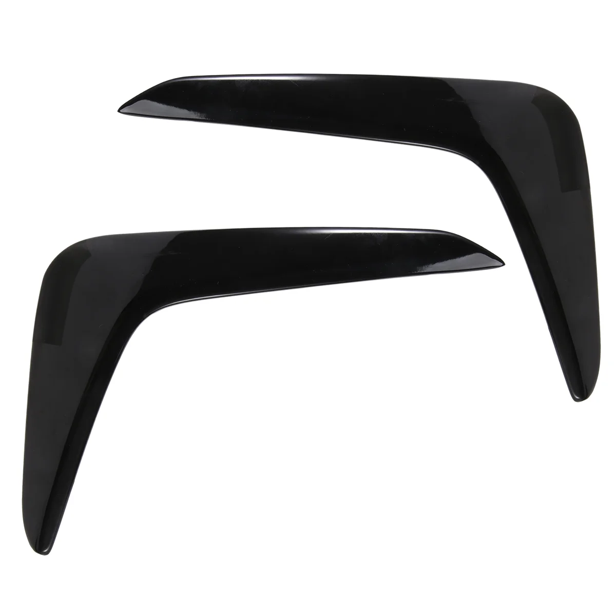 Glossy Black Front Bumper Splitter Spoiler Covers Trim Fog Lights Eyebrow Wind Knife Sticker for Polo-Plus