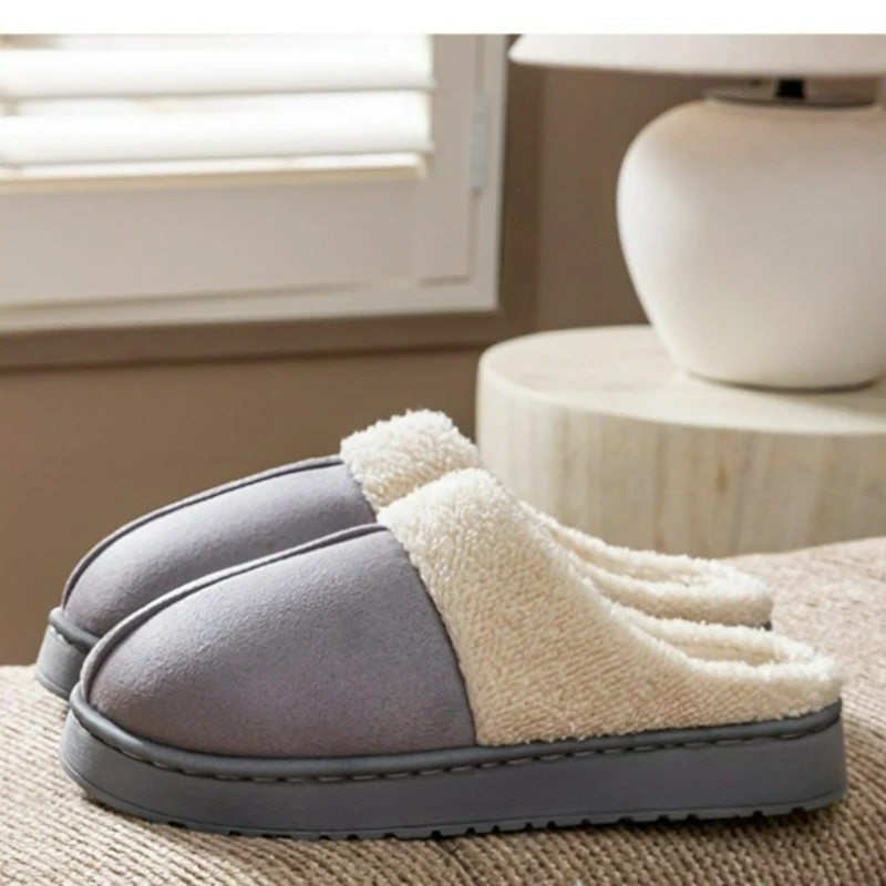 2026 Herren-Baumwoll-Hausschuhe für Herbst und Winter, weiche, warme und rutschfeste Hausschuhe mit weicher Sohle, Baumwollschuhe für Studenten – Detail 3