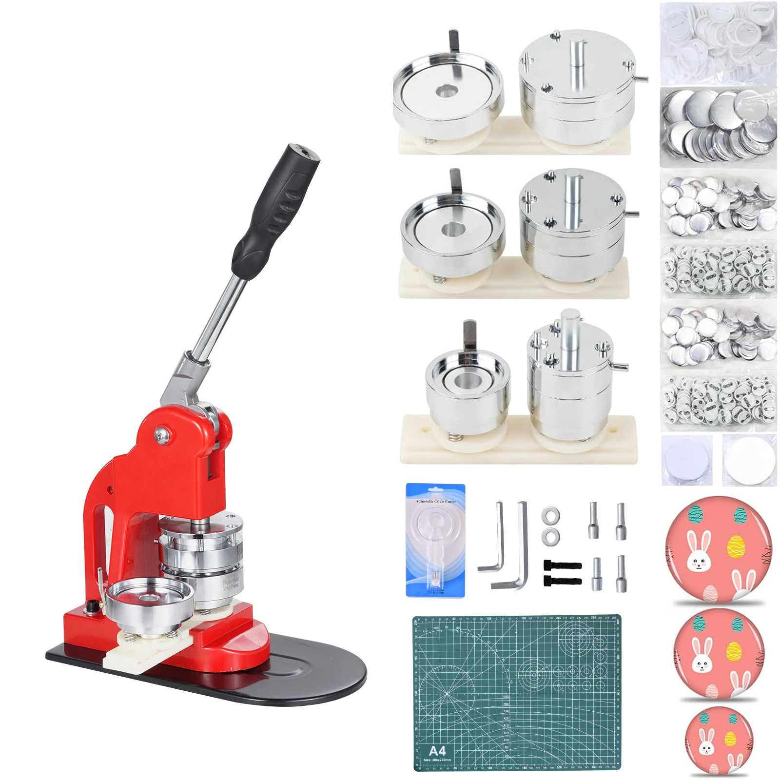 

Набор для изготовления значков: пресс для кнопок, различные размеры (1.25, 2.28, 3 дюйма), принадлежности для создания значков для детей, девочек, мальчиков и взрослых