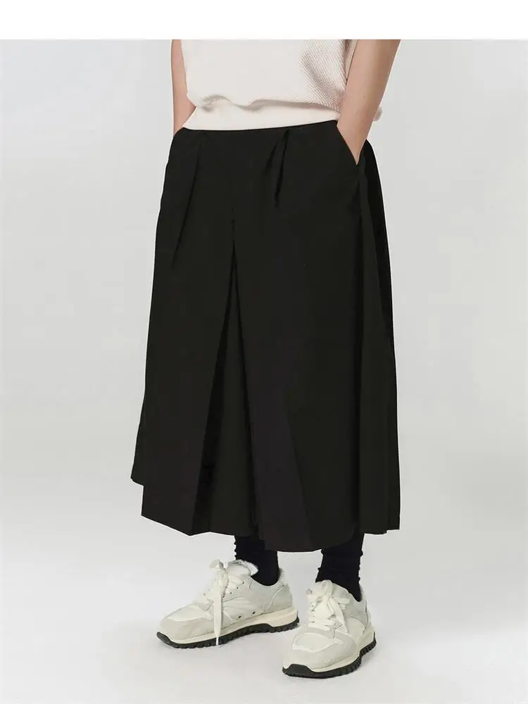 

Men's Wide Leg Skirt New Spring/Summer Gothic Performance Dress Fashion Casual Super Loose Plus Size Eight Pants