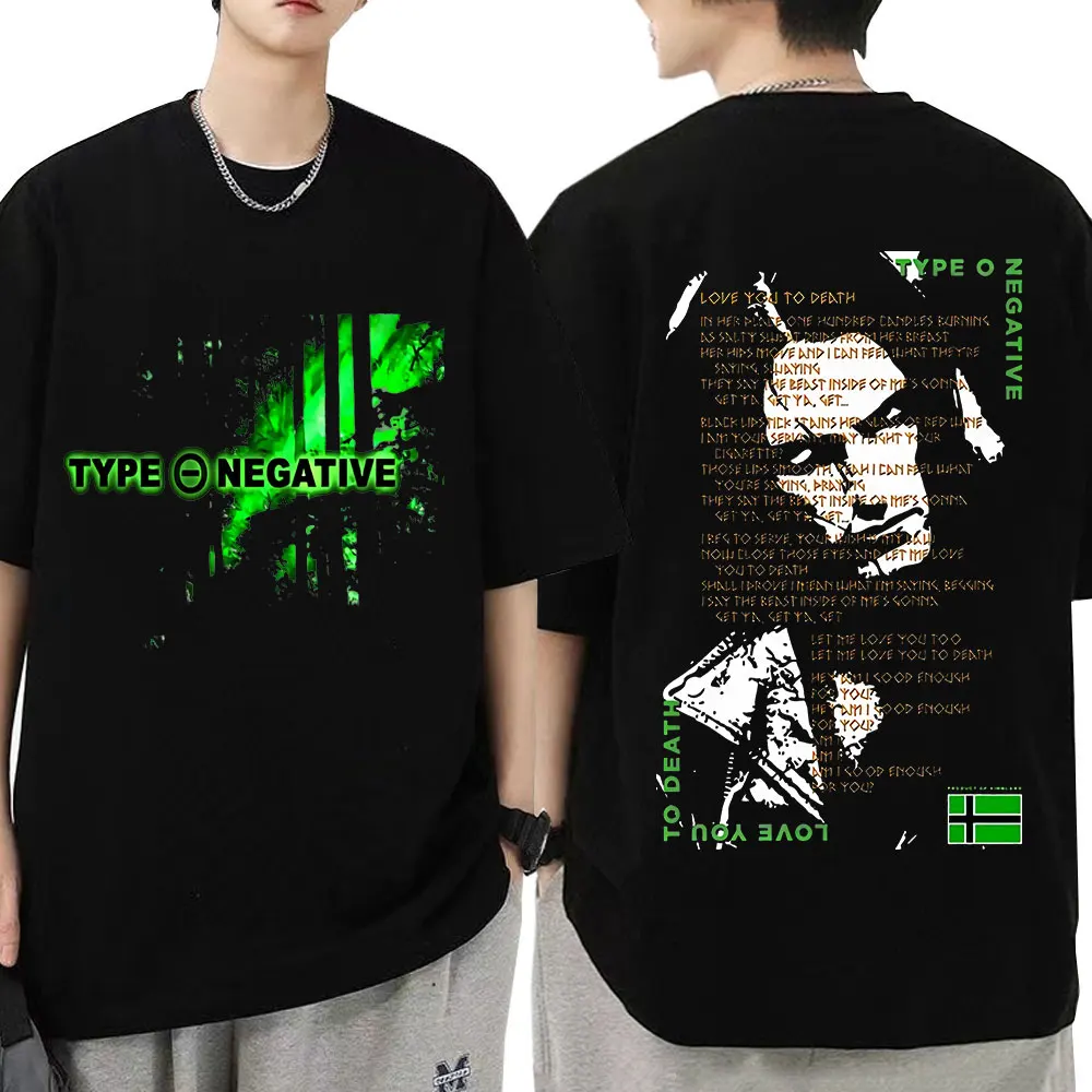Type O Negative Love You To Death T-shirt Gothic Metal Rock Band T Shirt Summer Men Cotton Oversized Short Sleeve T Shirts