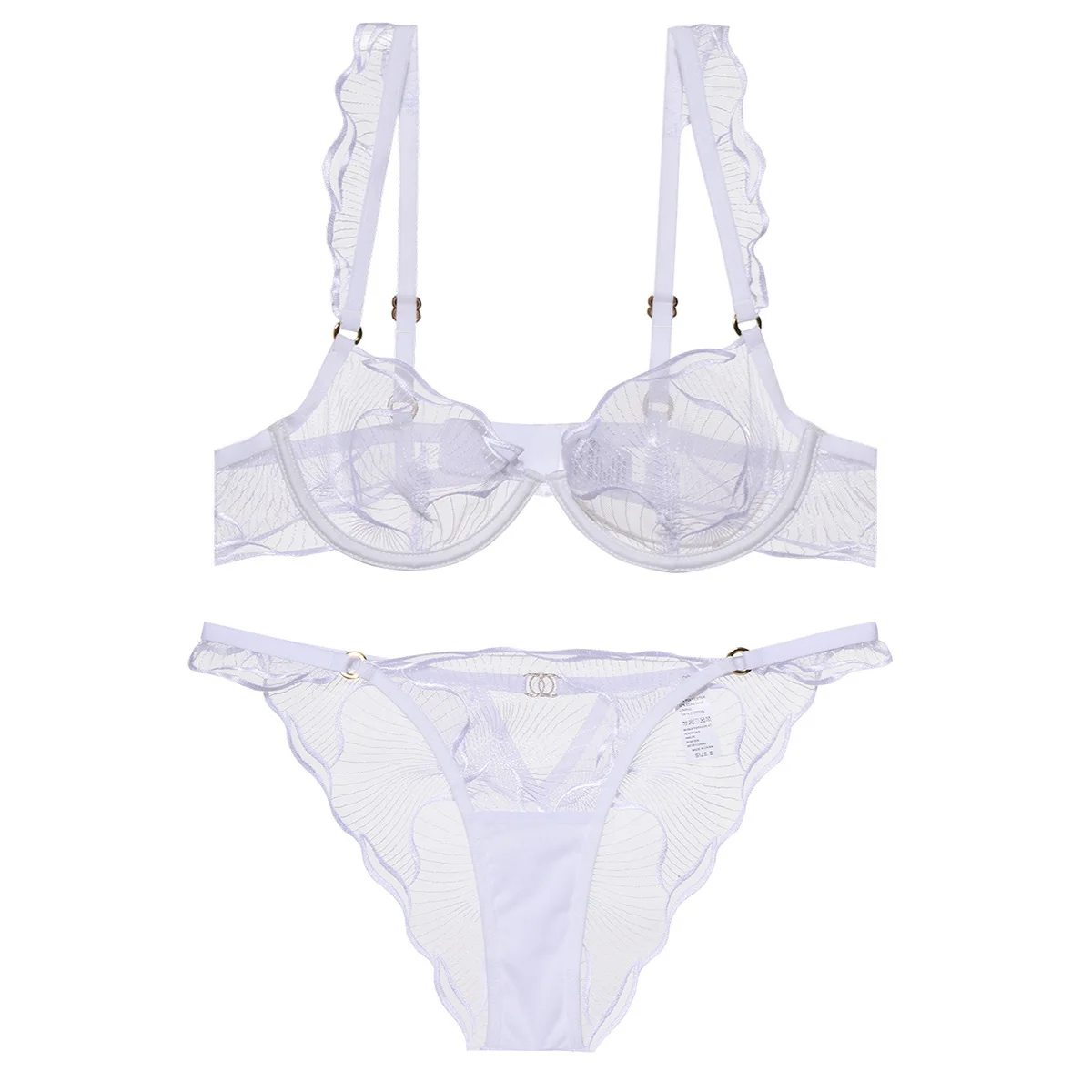 طقم حمالة صدر ولباس داخلي رفيع للغاية على الطراز الأوروبي - ملابس داخلية فرنسية أنيقة، مثيرة ولكنها أنيقة، جودة ممتازة للاستخدام اليومي والتاريخ الليلي